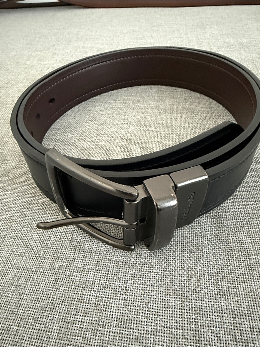 Columbia Men's Reversible Black/Brown Belt with Brushed Metal Buckle